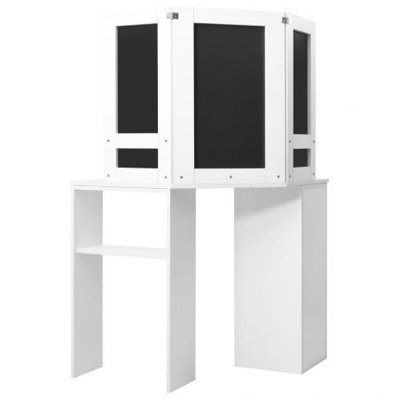 Corner Dressing Table Make-up Table with LED Light White