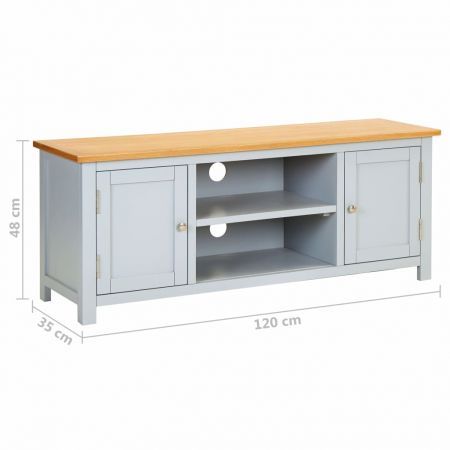 TV Cabinet 120x35x48 cm Solid Oak Wood