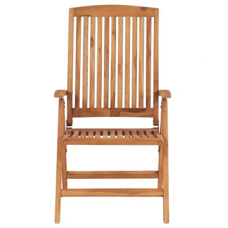 Garden Chairs 2 pcs with Cream Cushions Solid Teak Wood