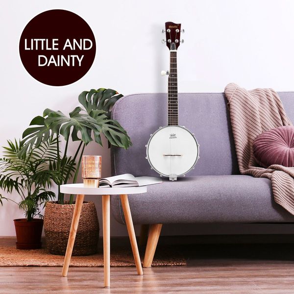 5-String Banjo W/12 Adjustable Brackets & Remo Drum For Country Music, Folk Music, Bluegrass