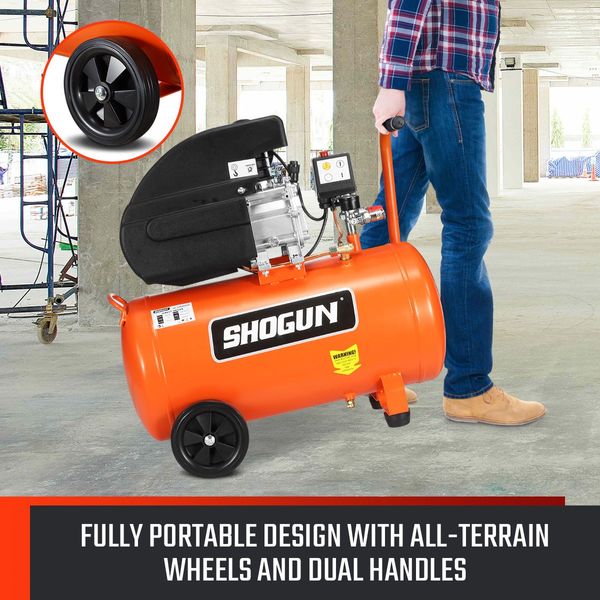 Portable 50L 3Hp Air Compressor W/2 Vents  For Inflate Tyre,Fill Gas Cylinder,Blow Air Tools