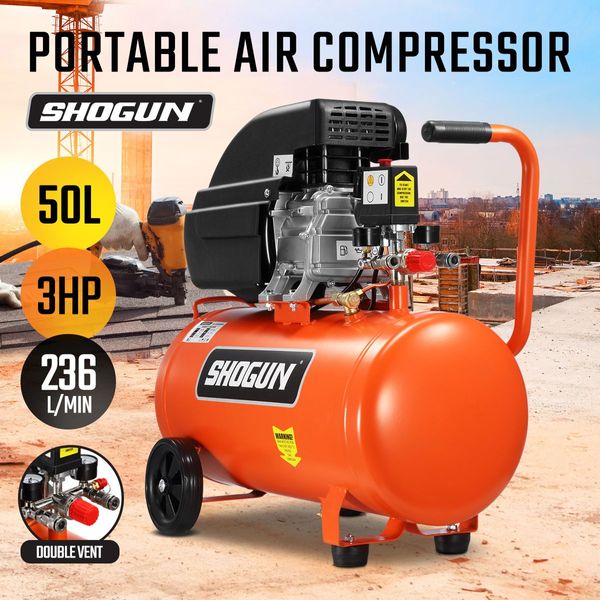 Portable 50L 3Hp Air Compressor W/2 Vents  For Inflate Tyre,Fill Gas Cylinder,Blow Air Tools