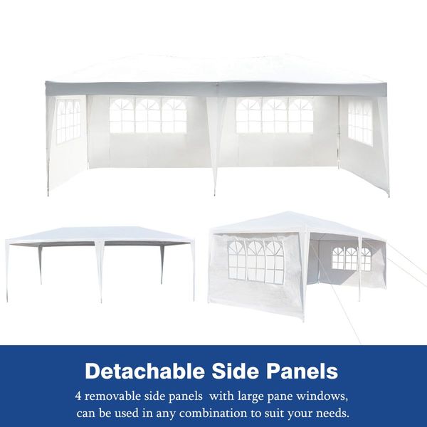 30-Guest 3X6M 90% Uv/Rain Block Wedding Gazebo Tent Party Canopy Marquee W/4 Detachable Wall,Window