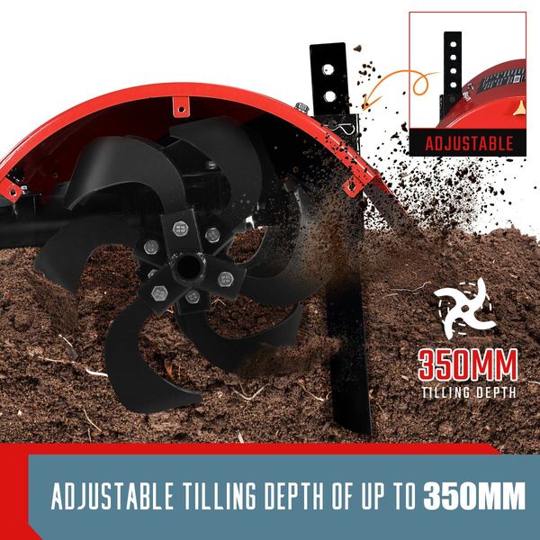 8Hp Electric Garden Cultivator Roto Tiller 35Cm Tilling Depth 70Cm Scope Churn Break Soil Easily