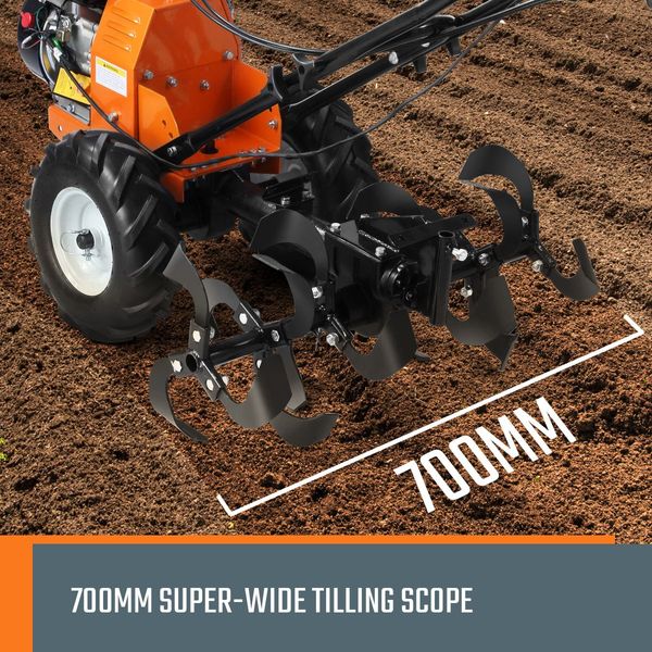 7Hp 4-Stroke Garden Cultivator Roto Tiller,35Cm Tilling Depth 70Cm Scope,Easy Operating