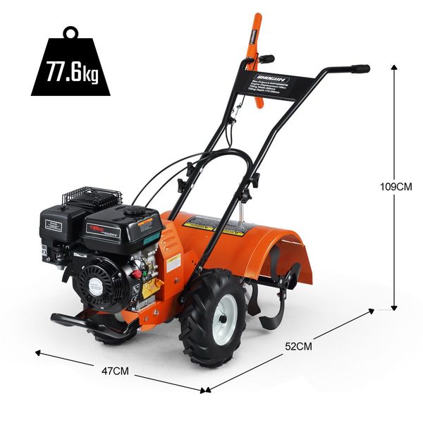 6.5Hp 4-Stroke Electric Garden Cultivator Roto Tiller,35Cm Tilling Depth 50Cm Scope,Easy Operating