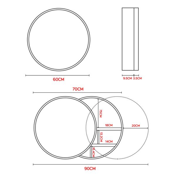 Mirrored Wall Bathroom Cabinet Round Mirror Cabinet Medicine Cabinet White