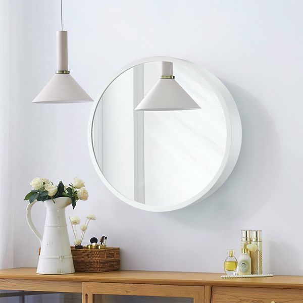 Mirrored Wall Bathroom Cabinet Round Mirror Cabinet Medicine Cabinet White