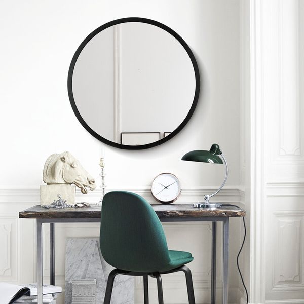 Mirrored Bathroom Wall Cabinet Round Mirror Storage Cabinet Cupboard Medicine Cabinet Black