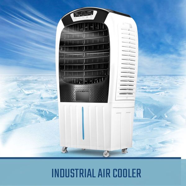 Portable Industrial 80L Wide Angle Evaporative Air Cooler Humidifier W/Vertical Horizontal Air Flow