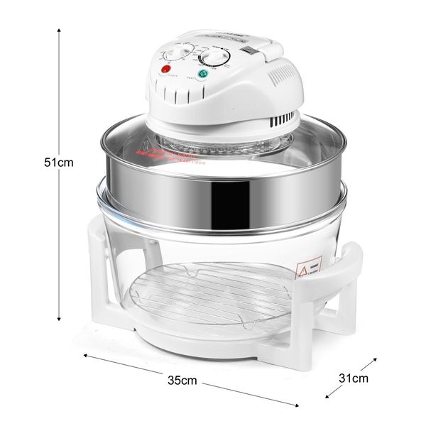 17L 2-3 Times Faster Cooking Halogan Convection Oven Oil Free Stove W/60-Mins Timer Low Fat Cooking