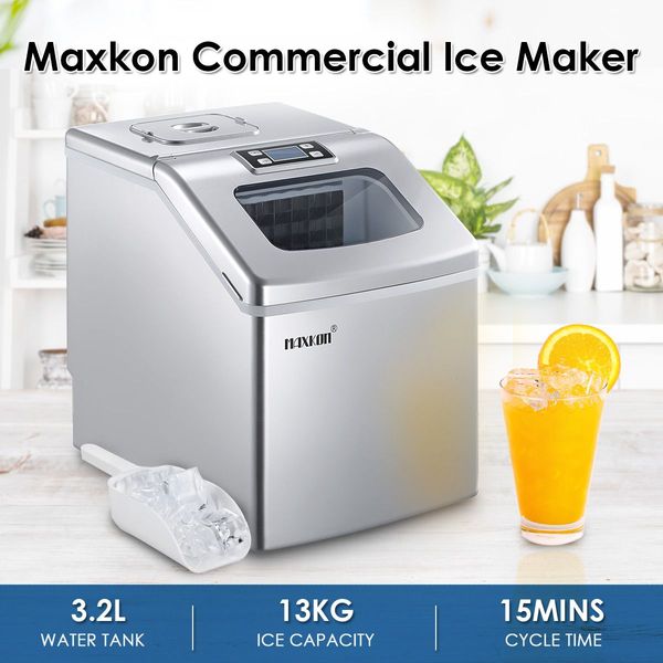 3.2L Portable 13-Min Ice Cube Making Machine,24 Ice Cubes 1 Cycle 13Kg Day,S/M/L Ice Size