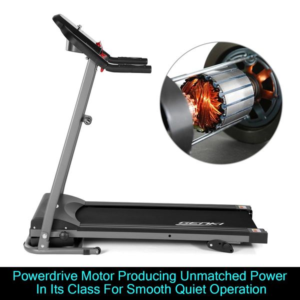 0.8Hp 1-12Km/H Speed Foldable Treadmill Running Machine W/36Cm Width Belt Home Gym Equipment