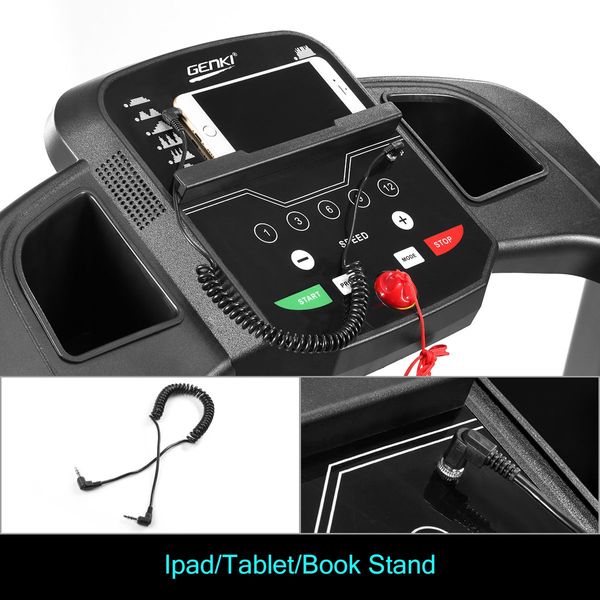 0.8Hp 1-12Km/H Speed Foldable Treadmill Running Machine W/36Cm Width Belt Home Gym Equipment