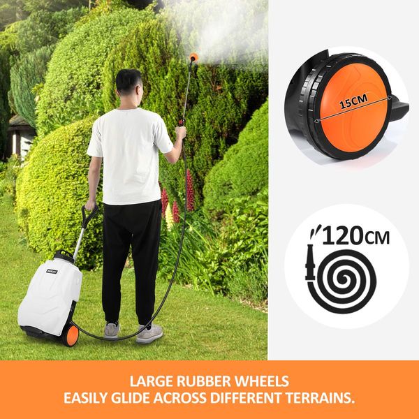 16L 4-Hour Continuous Working Electric Pesticides Weed Sprayer Backpack Trolley W/4 Various Nozzles