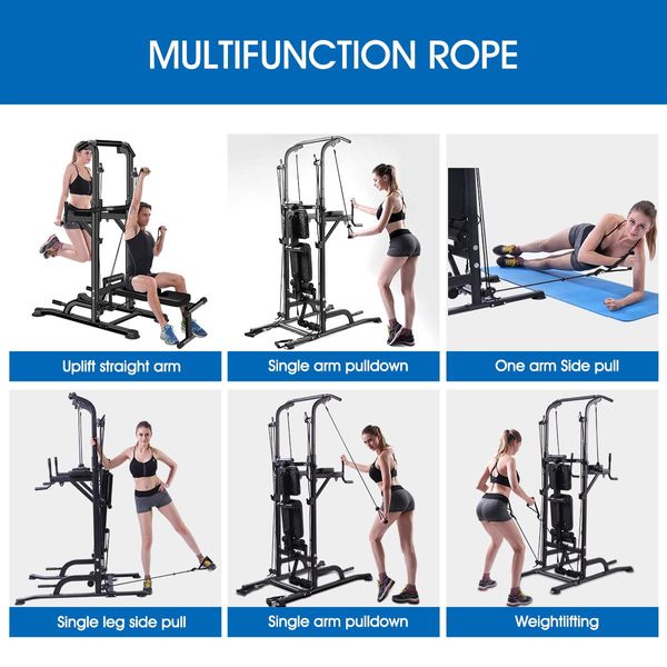 11 In 1 Home Gym Fitness Station Tower Power For Pull-Ups,Push-Ups,Leg Raise,Weight Lifting Etc.