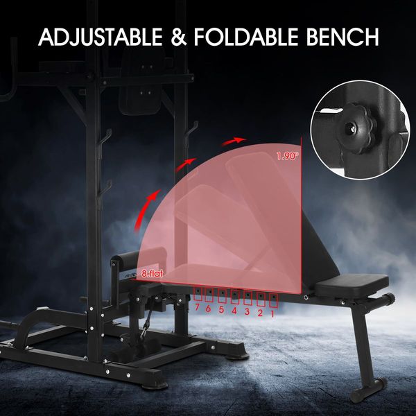 9In1 Home Gym Station For Bench Press,Chin-Up,Dip Station,Pull-Up,Push-Up,Power Rack,Leg Raise Etc