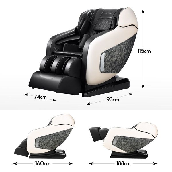 4D 40-Airbag Full Body Heated Massage Chair 0 Gravity Recliner W/Shiatsu,Knead,Flap,Knock,Extrusion