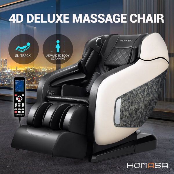 4D 40-Airbag Full Body Heated Massage Chair 0 Gravity Recliner W/Shiatsu,Knead,Flap,Knock,Extrusion