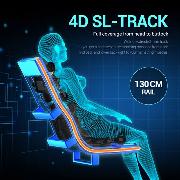 4D 40-Airbag Full Body Heated Massage Chair 0 Gravity Recliner W/Shiatsu,Knead,Flap,Knock,Extrusion