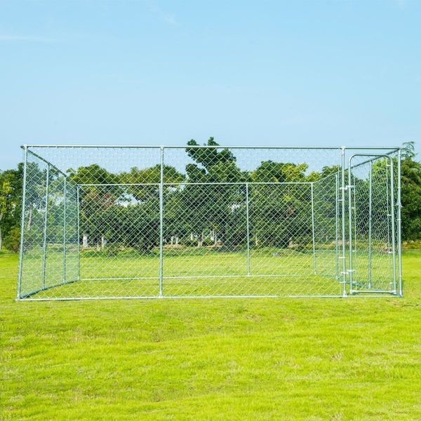 4X4X2.32M Walk In Dog Enclosure Kennel Pet Run House Chicken Coop Cage,Uv Block Roof Security Gate