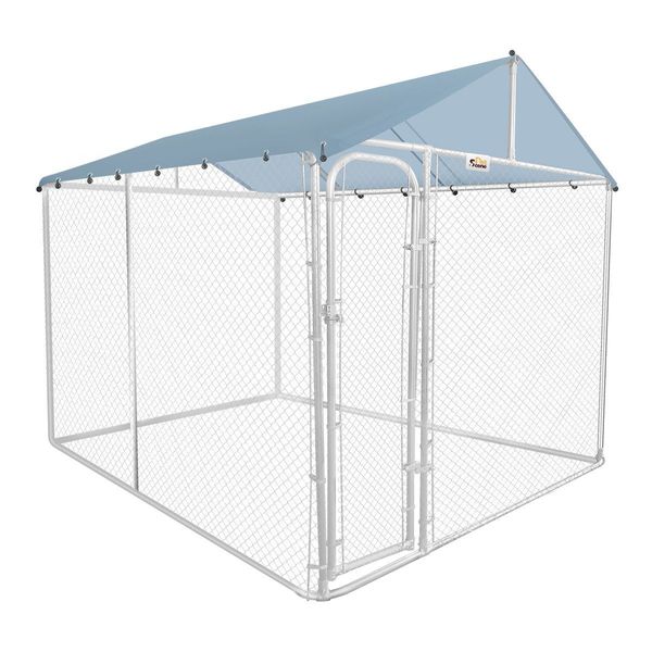 4X2.3X2.32M Dog Enclosure Kennel Pet Run House Chicken Coop Cage W/Uv Block Roof, Security Gate