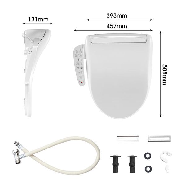 Electric Auto Toilet Seat Bidet Sprayer W/Adjustable Heat/Water Pressure/Temperature Auto Deodorize