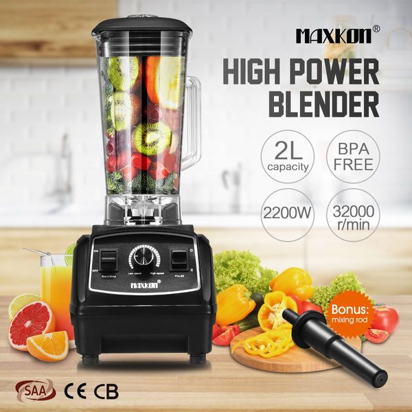 Powerful 2200W Home/Business 2L Food Blender Smoothie Maker Juicer Grinder W/High Speed Blade