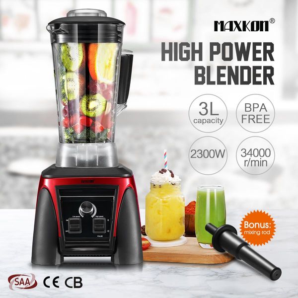 Powerful 2300W Home/ Business 3L Food Blender Smoothie Maker Juicer Grinder W/ High Speed Blade-Red