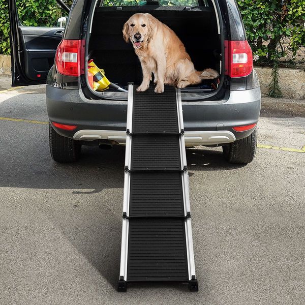 Collapsible Portable Xl None Slip Pet Car Ramp Dog  Ladder Stair For Vans/Trucks/Suv 100Kg Max Load