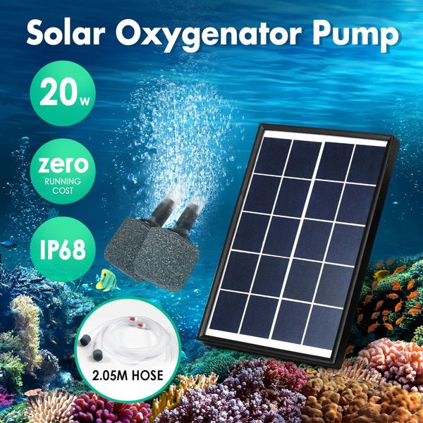 20W Improve Water Clarity Solar Powered Air Oxygen Pump For Pond Also Use In Fishing Fish Transport