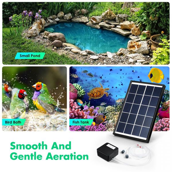 20W Improve Water Clarity Solar Powered Air Oxygen Pump For Pond Also Use In Fishing Fish Transport