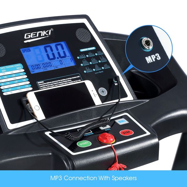 2Hp 1-15Km/H Speed Foldable Treadmill Running Machine W/42Cm Width Belt Home Gym Exercise Equipment