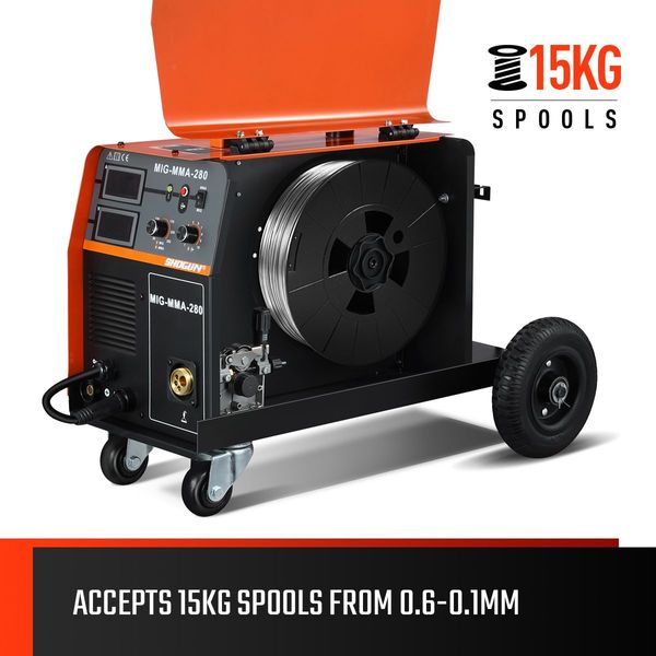 Mig Mag Mma Gasless Fulux Welder For Various Metals W/Little Splash,Deep Welding Pool-280Amp