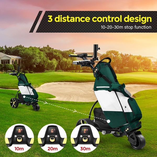 500W Climb Hill Easily Electric 3-Wheel Golf Buggy Trolley W/36-Hole Battery,9 Speed Control