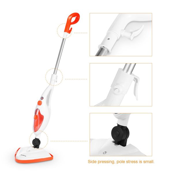 Effectively Sterilize 1300W Steam Mop Cleaner W/Multi Nozzles For Floor Clothes Window Etc.-Orange