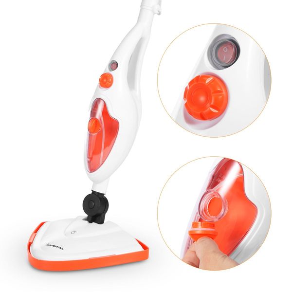 Effectively Sterilize 1300W Steam Mop Cleaner W/Multi Nozzles For Floor Clothes Window Etc.-Orange