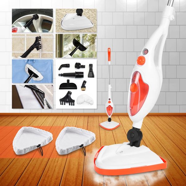 Effectively Sterilize 1300W Steam Mop Cleaner W/Multi Nozzles For Floor Clothes Window Etc.-Orange