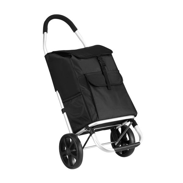 45Kg Load Foldable Sturdy 2 Big Wheels Shopping Cart Trolley W/ Durable & Waterproof Oxford Cloth