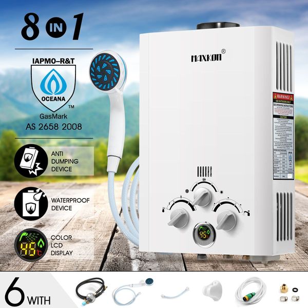 Camping 520L/Hr Constant Water Flow Gas Instant Shower Water Heater Light Weight Easy To Carry