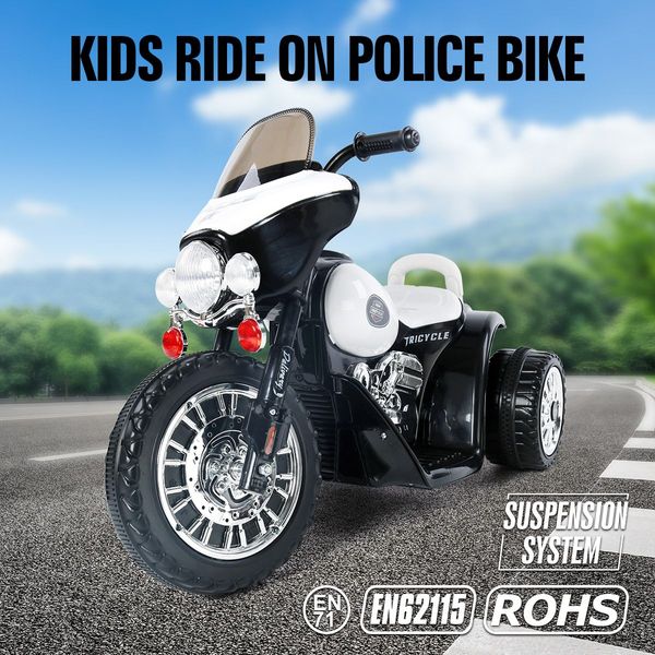 Kids 3Km/H Electric Motorcycle Ride On Motorbike W/3 Non-Slip Wheels On Various Terrains