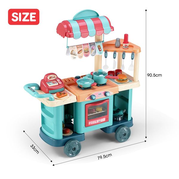 Kids Creativity Develop Toy-60 Pcs Kitchen Pretend Play Set W/Pan,Mug,Oven,Saucer,Condiment,Etc.