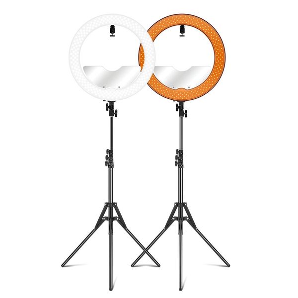 240-Bulb Cri??97% 18?? Pro Led Ring Light For Makeup Selfie Photo Live Stream,Height Adjustable