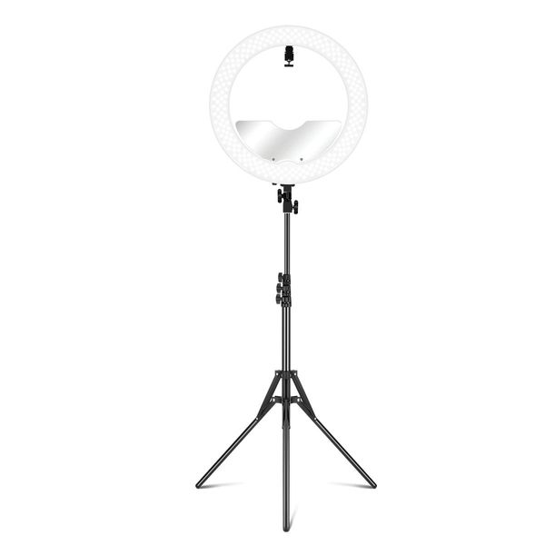 240-Bulb Cri??97% 18?? Pro Led Ring Light For Makeup Selfie Photo Live Stream,Height Adjustable