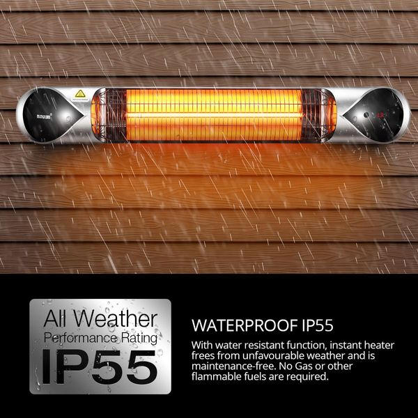 2000W 5S Instant Warm Waterproof Infrared Heater For Utdoor(32SQM) Indoor (20SQM) Energy Saving