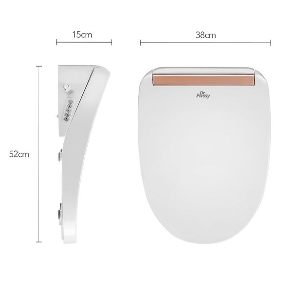 Smart Heated Toilet Seat Bidet W/Adjustable Washing Position Nozzels,Air Dryer,Auto Deodorizer