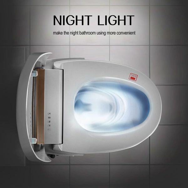 Smart Heated Toilet Seat Bidet W/Adjustable Washing Position Nozzels,Air Dryer,Auto Deodorizer