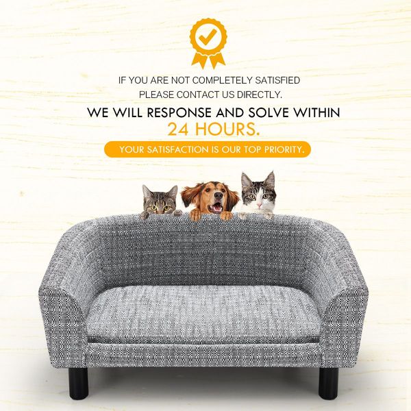 M Size Soft Well Padded Dog Bed Pet Sofa W/4 Raised Leg Away From Mold,Small Insect, Max 50Kg