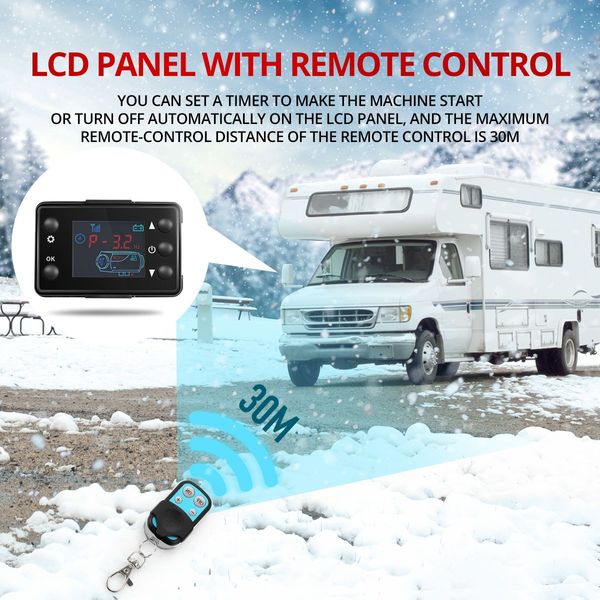 8Kw Instant Warm Up Energy Saving Disel Air Heater W/30M Remote Control For Van,Rv,Truck,Boat