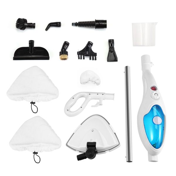 Effectively Sterilize 1300W Steam Mop Cleaner W/Multi Nozzles For Floor Clothes Window Etc.-Blue